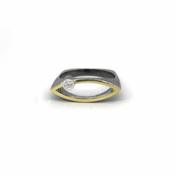 anillo plata y oro anell